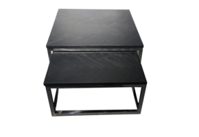 Salontafel Doblo Black Bonito - Vierkant - Set van 2