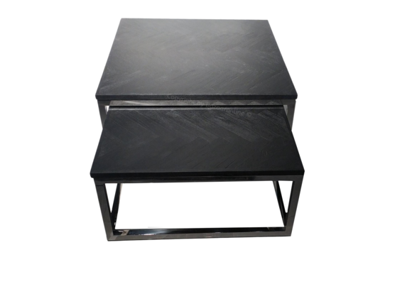 Salontafel Doblo Black Bonito - Vierkant - Set van 2
