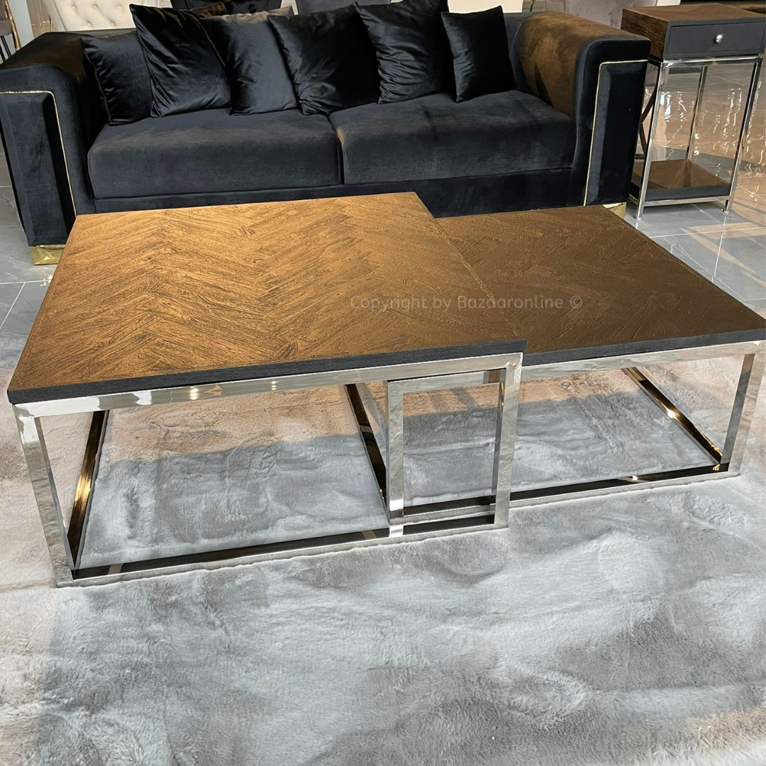 Salontafel Doblo Black Bonito - Vierkant - Set van 2