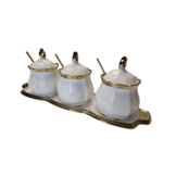 Bewaarpotten set - Thee Koffie Suiker - Wit / Goud