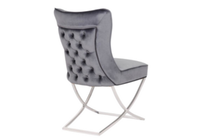 Stoel Luxor Grijs Velvet / Silver