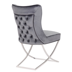 Stoel Luxor Grijs Velvet / Silver