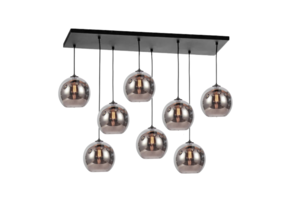 Hanglamp Smoke glas 8 lichts