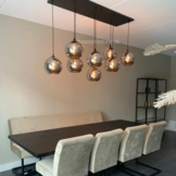 Hanglamp Smoke glas 8 lichts  - 8 bollen