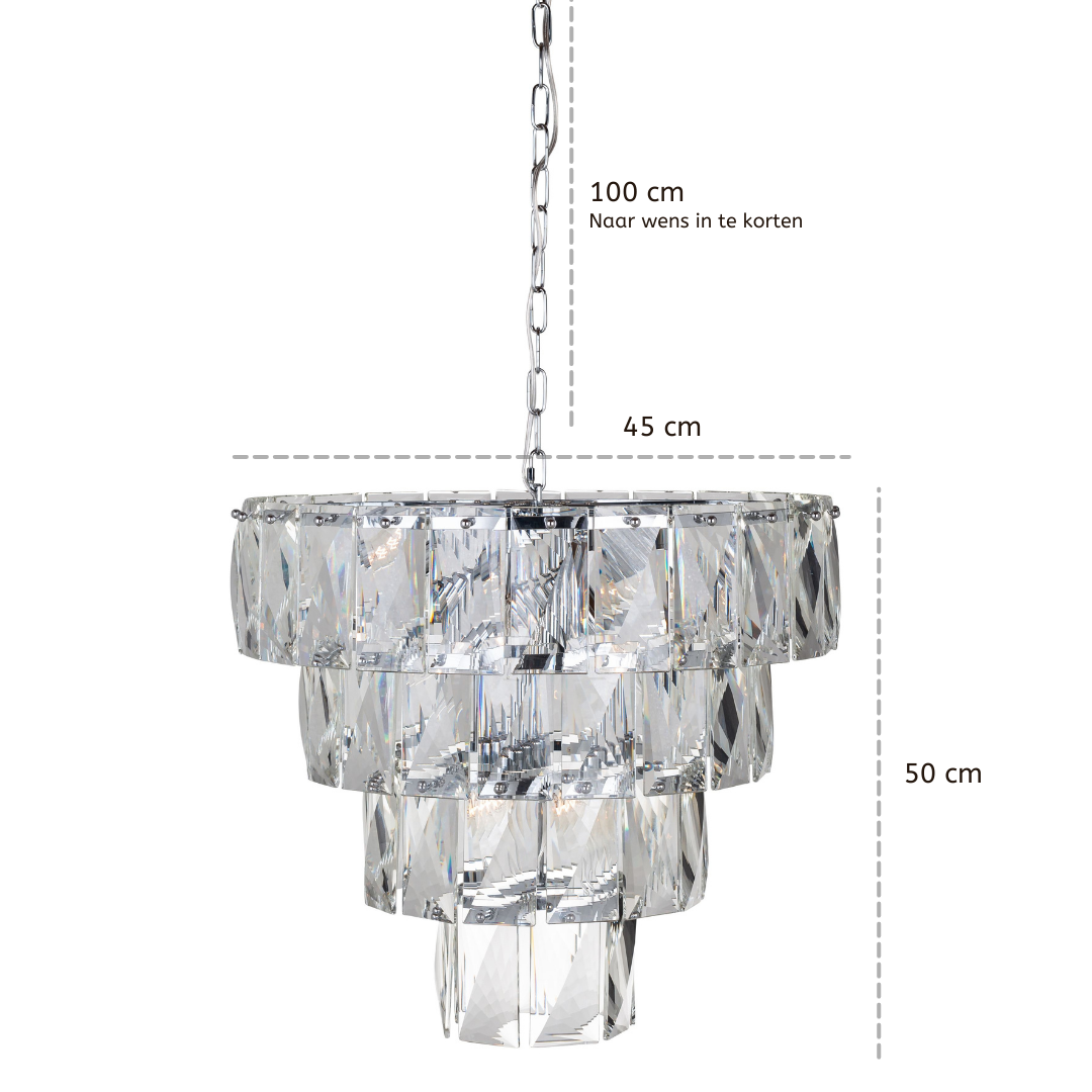 Hanglamp Jada - Zilver - 45 cm Ø