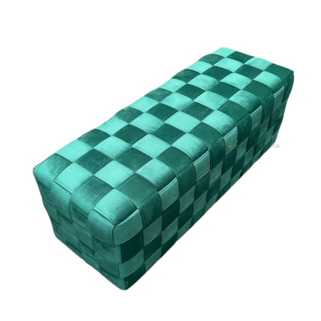 Hocker Bank Lima  - gevlochten zitbank - Groen