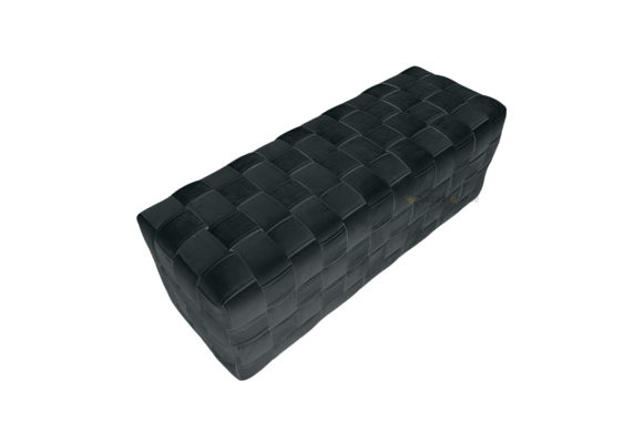 Hocker Bank Lima  - gevlochten zitbank - Zwart