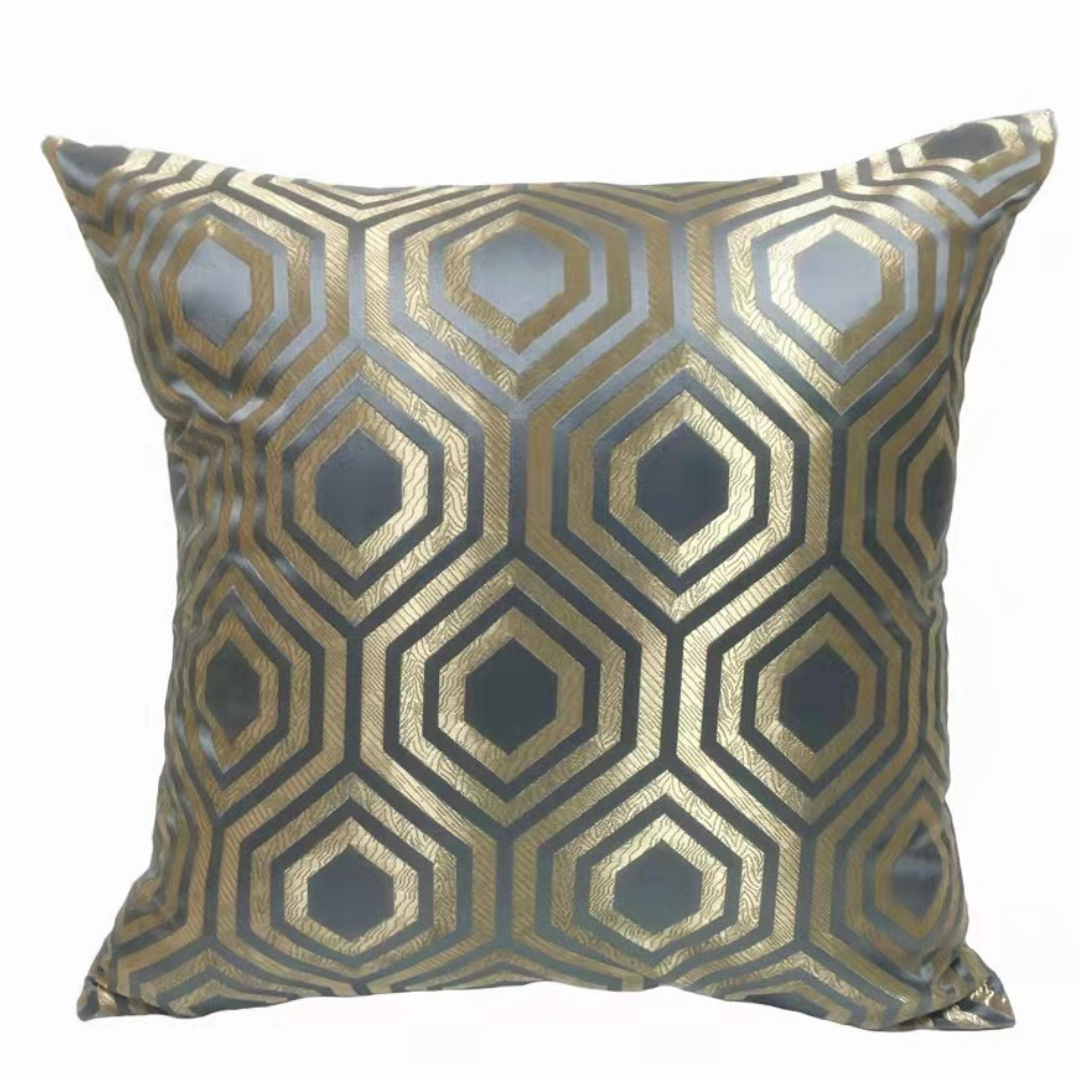 Kussen Metropole - 45 cm - Grijs/Goud