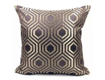 Kussen Metropole - 45 cm - Bruin/Goud