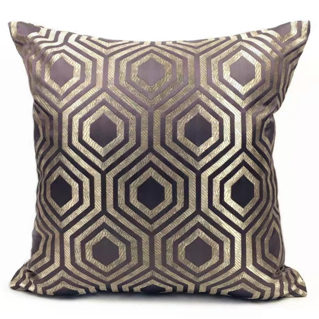 Kussen Metropole - 45 cm - Bruin/Goud