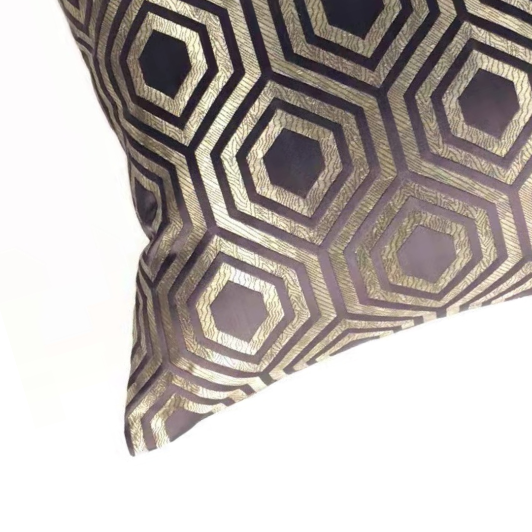 Kussen Metropole - 45 cm - Bruin/Goud