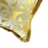 Kussen Mansour - 45 cm - Geel met fransjes