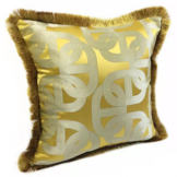 Kussen Mansour - 45 cm - Geel met fransjes