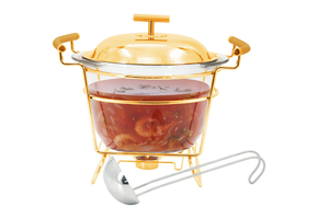 Glazen soepterrine - Goud - 4 Liter