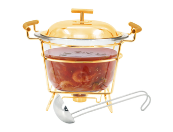 Glazen soepterrine - Goud - 4 Liter