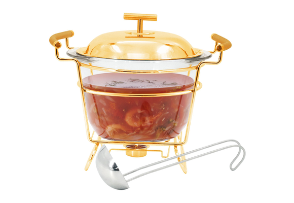 Glazen soepterrine - Goud - 4 Liter