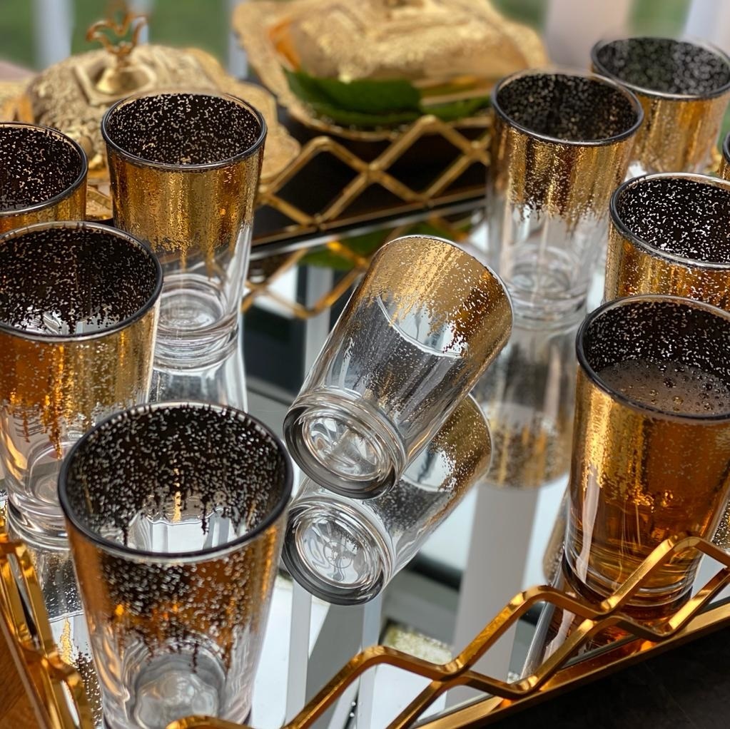 Theeglazen Berkane - Goud - set van 12