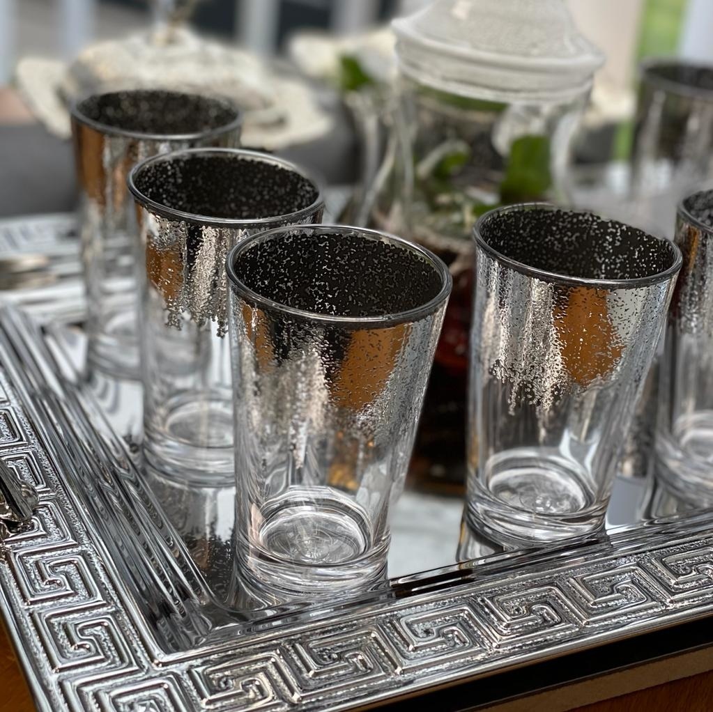 Theeglazen Berkane - Zilver - set van 12