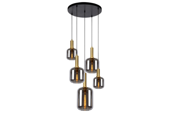 Hanglamp Tubes - Smoke glas - 5 lichts
