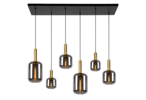 Hanglamp Tubes - Smoke glas - 6 lichts