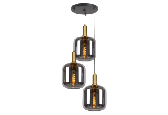 Hanglamp Tubes - Smoke glas - 3 lichts
