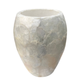 Schelpenpot Estella Wit - Parelmoer look