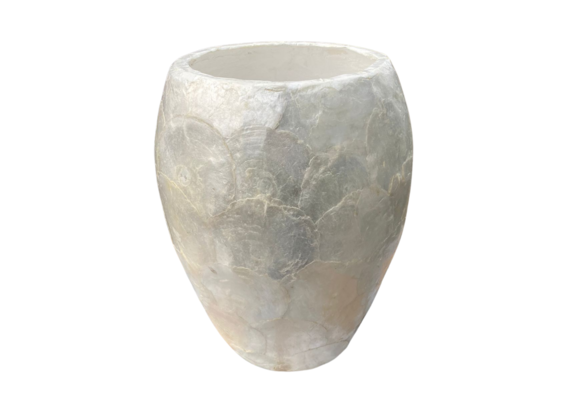 Schelpenpot Estella Wit - Parelmoer look