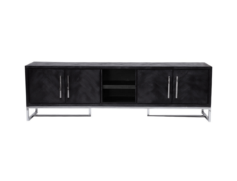 TV-Meubel Black Bonito - visgraat look - 180x40x55cm