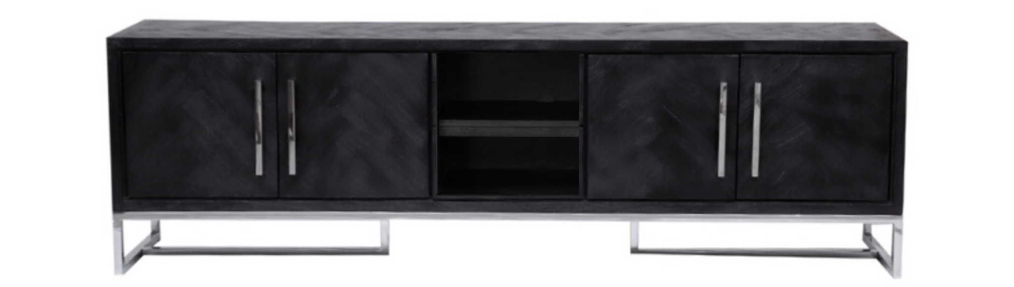 TV-Meubel Black Bonito - visgraat look - 180x40x55cm