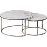 Salontafel Doblo Rond Marmer set van 2