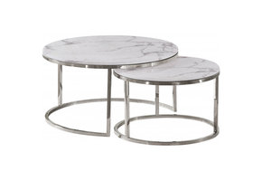 Salontafel Doblo Rond Marmer set van 2