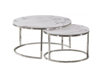 Salontafel Doblo Rond Marmer set van 2