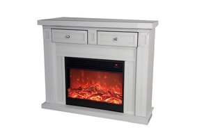 TV-dressoir Azra - Wit - incl. Sfeerhaard