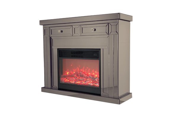 TV-dressoir Azra - Sepia - incl. Sfeerhaard