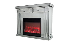 TV-dressoir Azra - Zilver - incl. Sfeerhaard