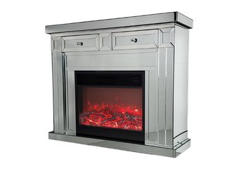 TV-dressoir Azra - Zilver - incl. Sfeerhaard