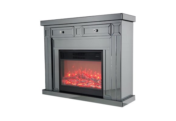 TV-dressoir Azra - Antraciet - incl. Sfeerhaard