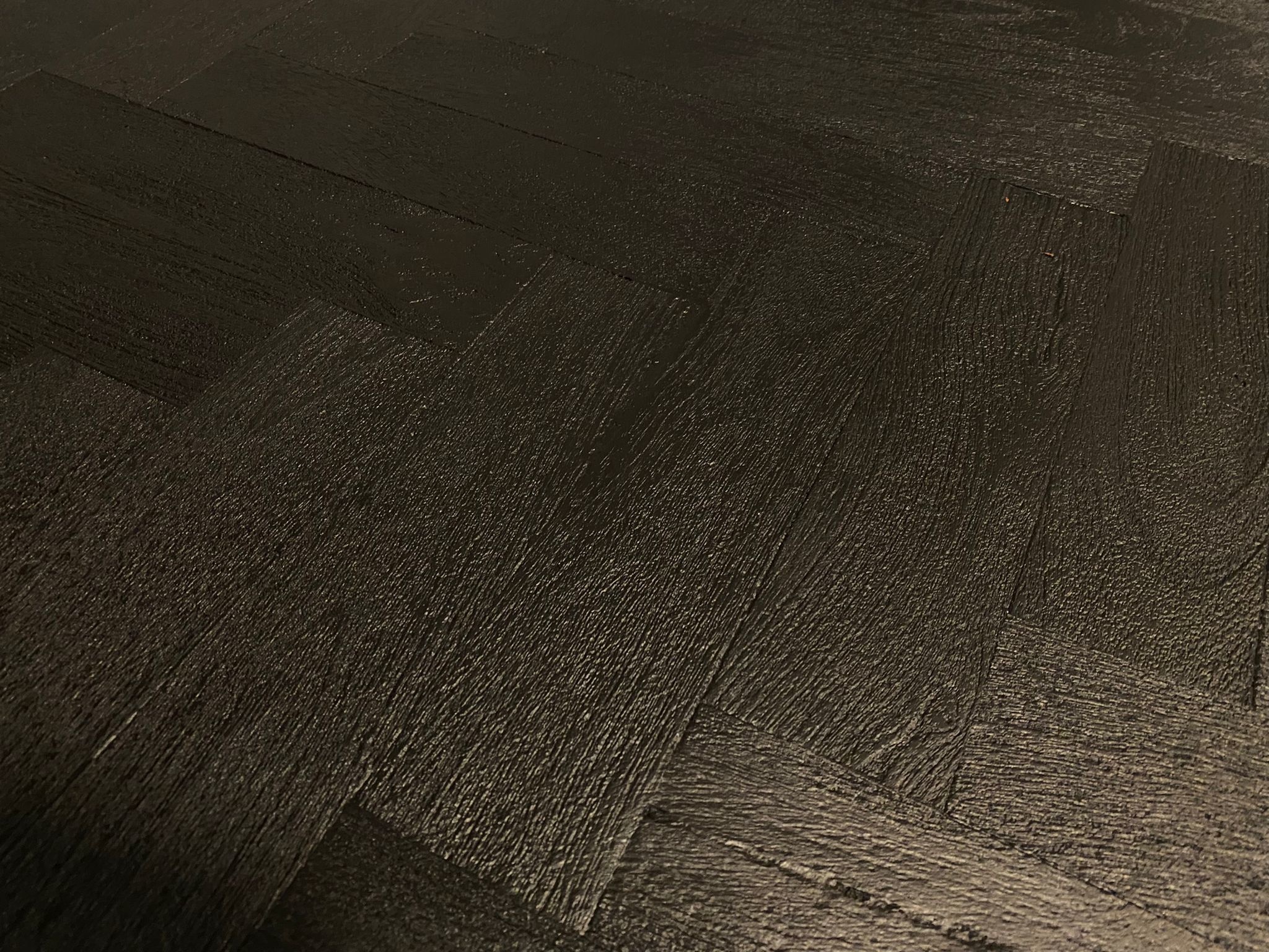 Eettafel Black Bonito Rond 130 cm - visgraat look - Zwart