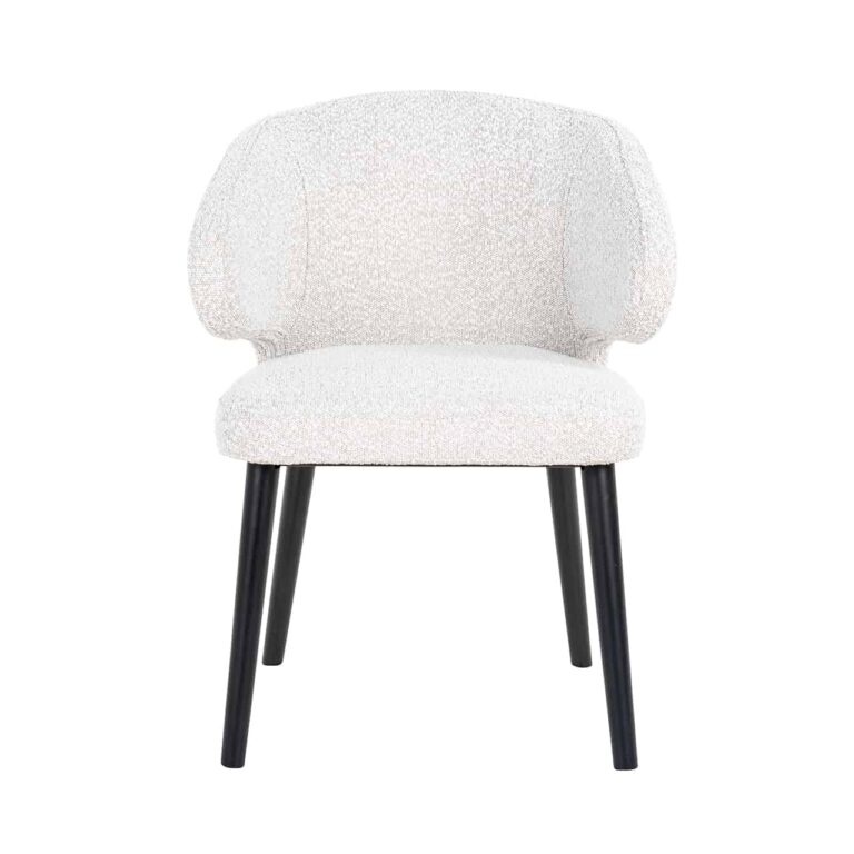 Eetkamerstoel Ankara Teddy Bouclé stof  / Zwart