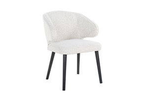 Eetkamerstoel Ankara Teddy Bouclé stof  / Zwart
