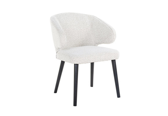 Eetkamerstoel Ankara Teddy Bouclé stof  / Zwart