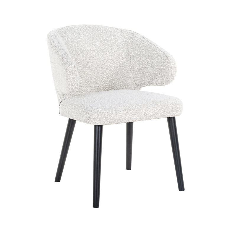 Eetkamerstoel Ankara Teddy Bouclé stof  / Zwart