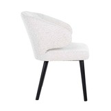 Eetkamerstoel Ankara Teddy Bouclé stof  / Zwart