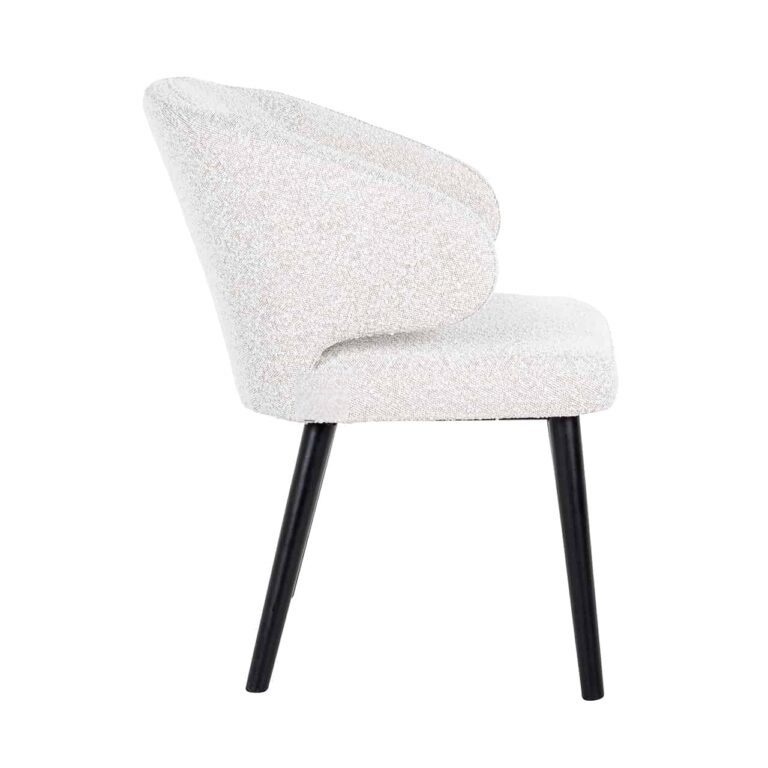 Eetkamerstoel Ankara Teddy Bouclé stof  / Zwart