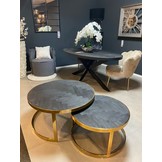 Salontafel Doblo Black Bonito set van 2 - Goud