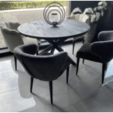 Eettafel Amsterdam Rond 130 Ø  cm - Mangohout - Zwart