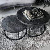Salontafel Amsterdam Rond - Mangohout - Zwart