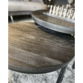 Salontafel Amsterdam Rond - Mangohout - Zwart
