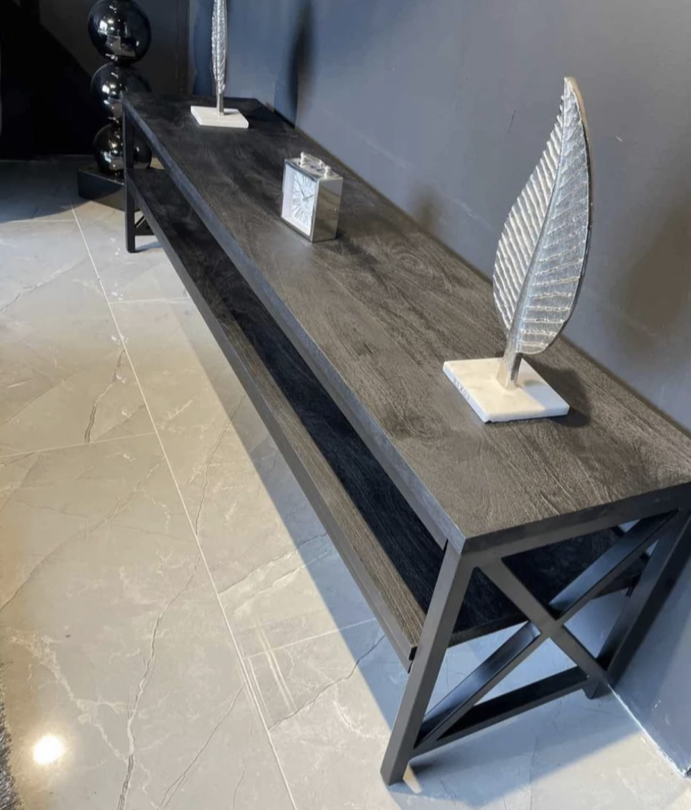 Tv-meubel Amsterdam - Mangohout - Zwart