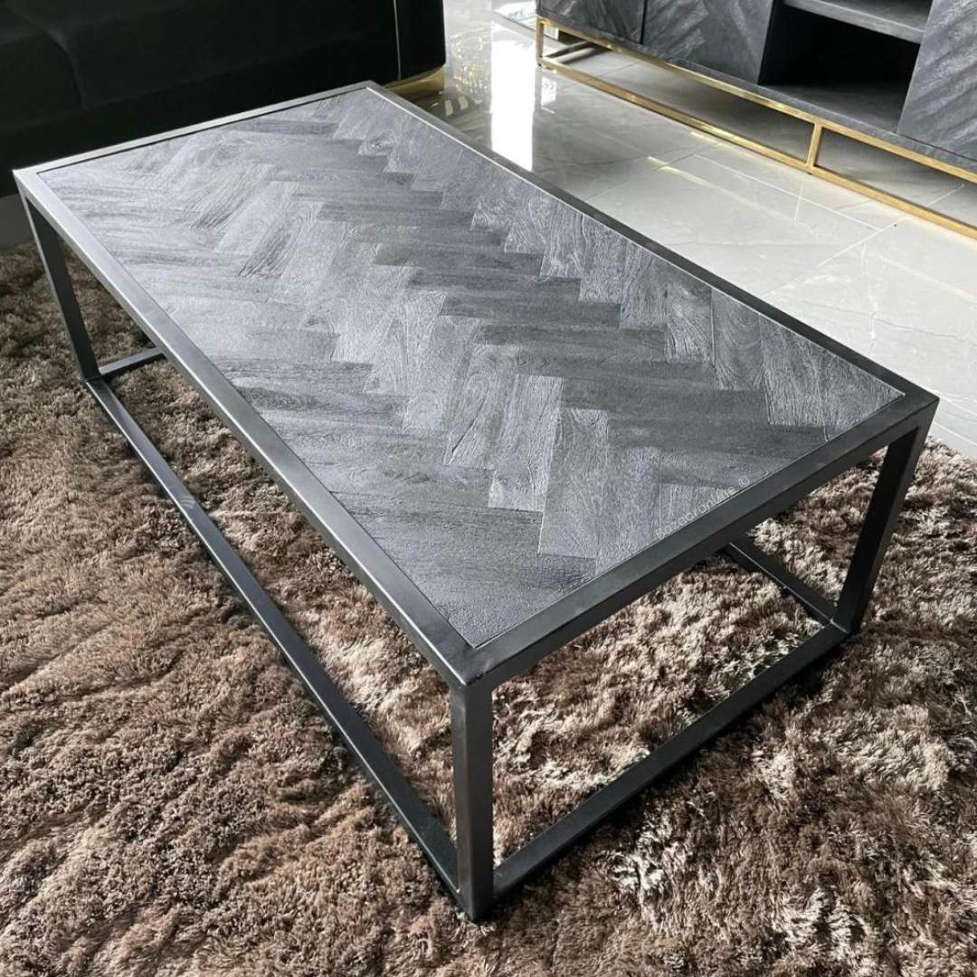 Salontafel Lorena - visgraat look - 130 x 70 cm